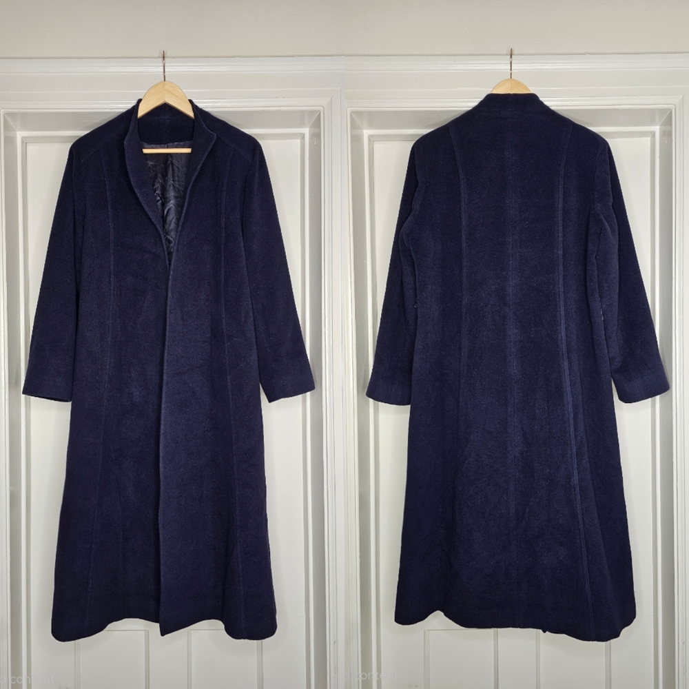 VTG Navy Cashmere Open-Front Coat